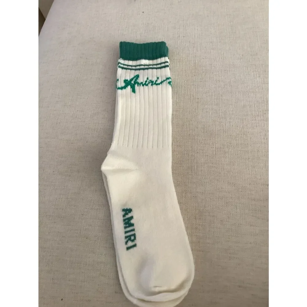 Amiri Wave Socks 'Sea Blue', White, One Size, NWOT Open package